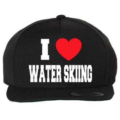 I Love Water Skiing Cool Gift Wool Snapback Cap