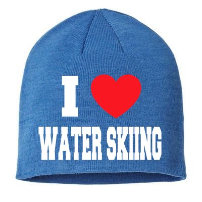 I Love Water Skiing Cool Gift Sustainable Beanie