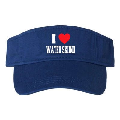 I Love Water Skiing Cool Gift Valucap Bio-Washed Visor