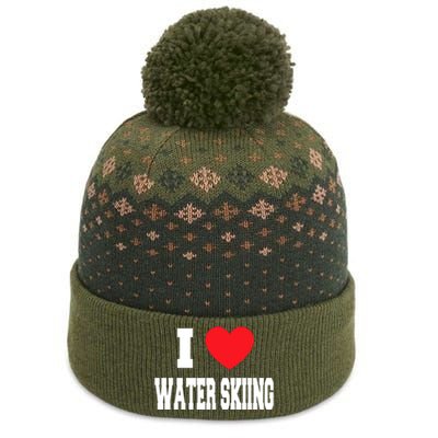 I Love Water Skiing Cool Gift The Baniff Cuffed Pom Beanie