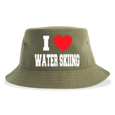 I Love Water Skiing Cool Gift Sustainable Bucket Hat