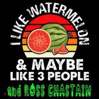 I LIKE WATERMELON AND MAYBE LIKE 3 PEOPLE & ROSS CHASTAIN Drawstring Bag