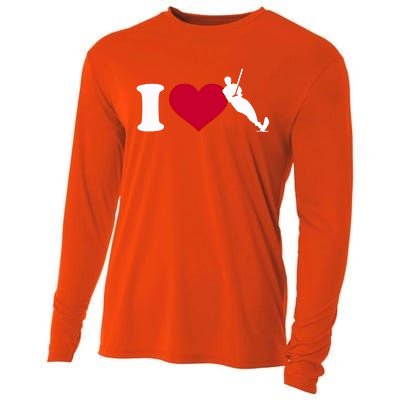 I Love Water Skiing Gift Cooling Performance Long Sleeve Crew