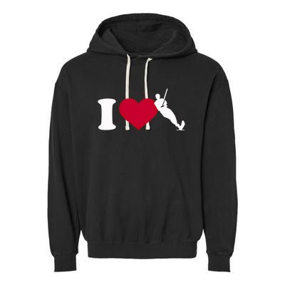 I Love Water Skiing Gift Garment-Dyed Fleece Hoodie