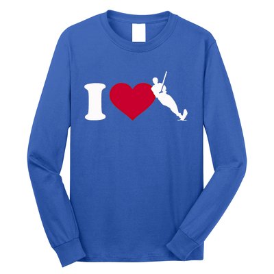 I Love Water Skiing Gift Long Sleeve Shirt