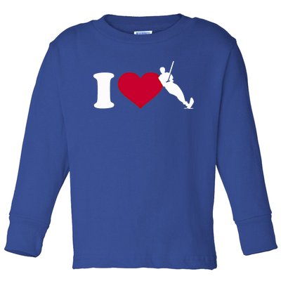 I Love Water Skiing Gift Toddler Long Sleeve Shirt