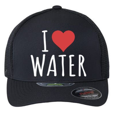 I Love Water Great Gift Flexfit Unipanel Trucker Cap