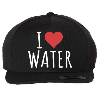 I Love Water Great Gift Wool Snapback Cap