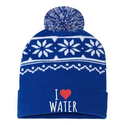 I Love Water Great Gift USA-Made Snowflake Beanie