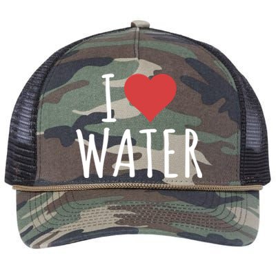 I Love Water Great Gift Retro Rope Trucker Hat Cap