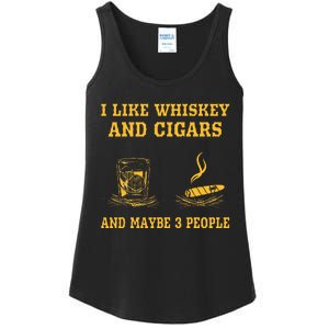 I Like Whiskey And Cigars And Maybe 3 People Ladies Essential Tank