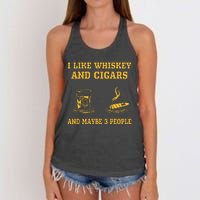 I Like Whiskey And Cigars And Maybe 3 People Women's Knotted Racerback Tank