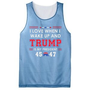 I Love When I Wake Up In The Morning Donald Trump President Mesh Reversible Basketball Jersey Tank