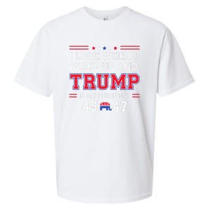 I Love When I Wake Up In The Morning Donald Trump President Sueded Cloud Jersey T-Shirt