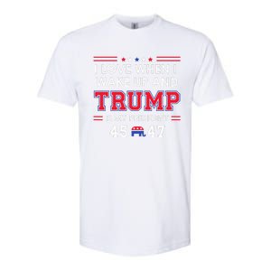 I Love When I Wake Up In The Morning Donald Trump President Softstyle CVC T-Shirt