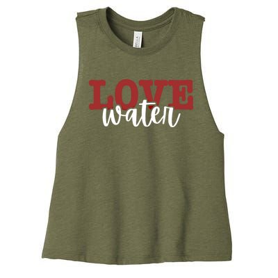 I Love Water Cute Gift Women's Racerback Cropped Tank