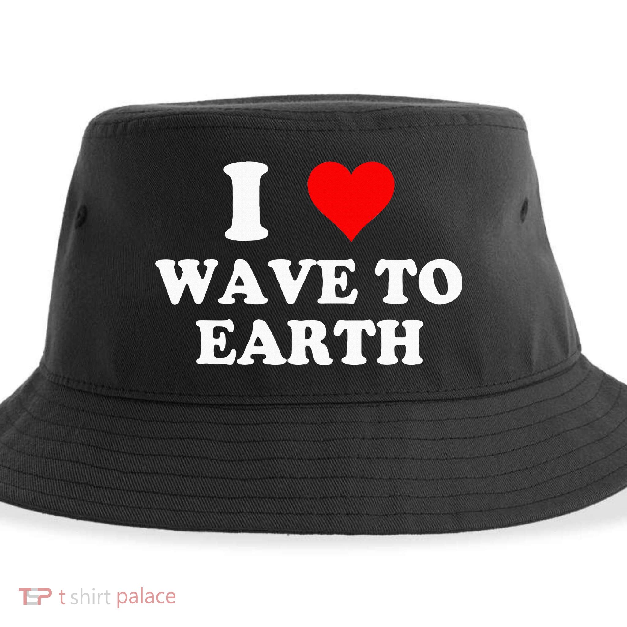 I Love Wave To Earth I Heart Wave To Earth Red Heart Sustainable Bucket Hat
