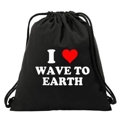 I Love Wave To Earth I Heart Wave To Earth Red Heart Drawstring Bag