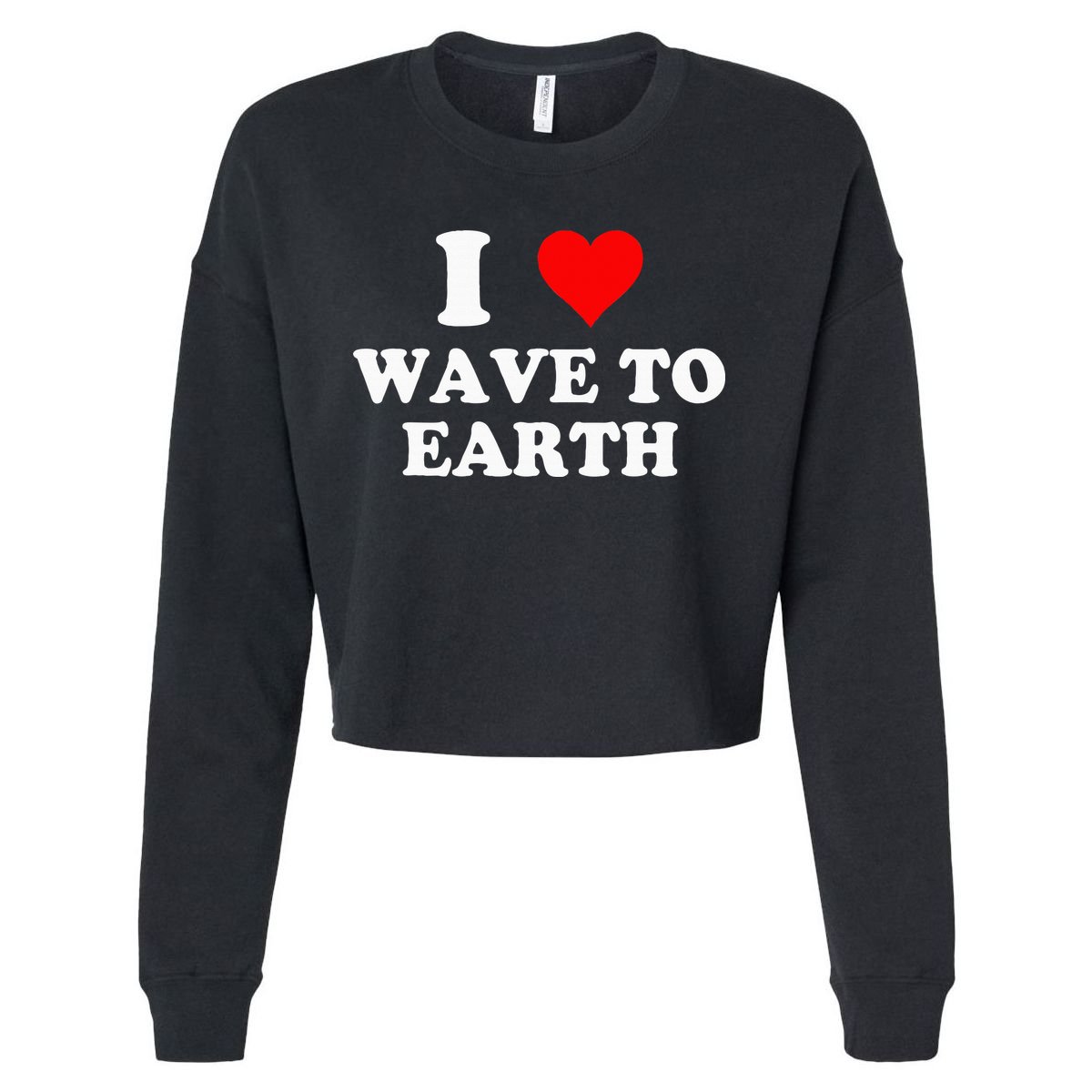 I Love Wave To Earth I Heart Wave To Earth Red Heart Cropped Pullover Crew