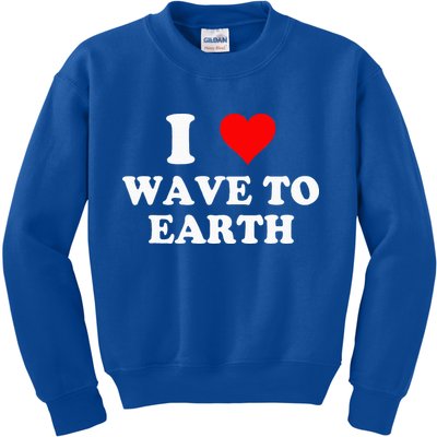 I Love Wave To Earth I Heart Wave To Earth Red Heart Kids Sweatshirt