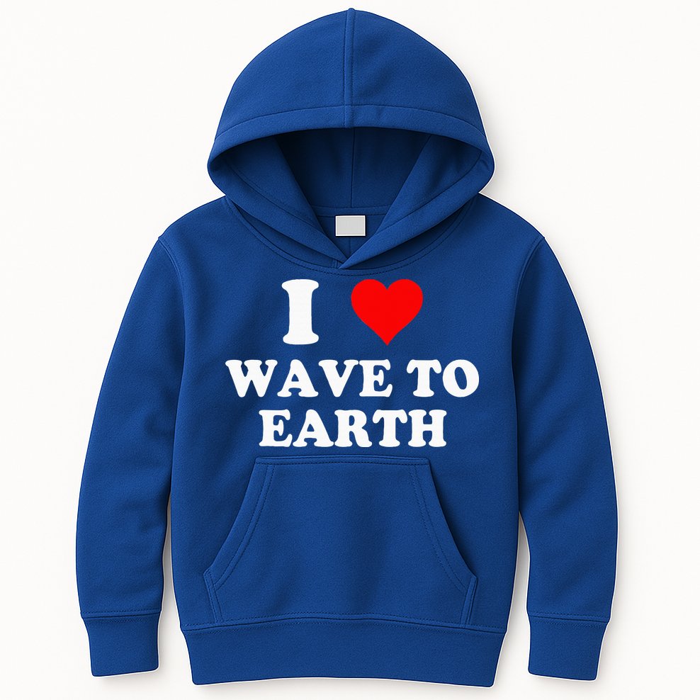 I Love Wave To Earth I Heart Wave To Earth Red Heart Kids Hoodie