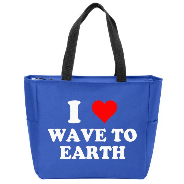 I Love Wave To Earth I Heart Wave To Earth Red Heart Zip Tote Bag