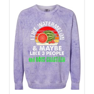 I LIKE WATERMELON AND MAYBE LIKE 3 PEOPLE Colorblast Crewneck Sweatshirt