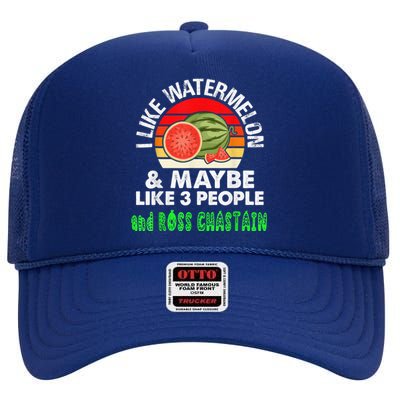 I LIKE WATERMELON AND MAYBE LIKE 3 PEOPLE High Crown Mesh Back Trucker Hat