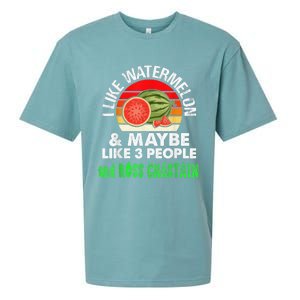 I LIKE WATERMELON AND MAYBE LIKE 3 PEOPLE Sueded Cloud Jersey T-Shirt