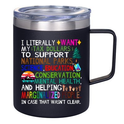 i literally want my tax dollars to go to national parks 12oz Stainless Steel Coffee Mug