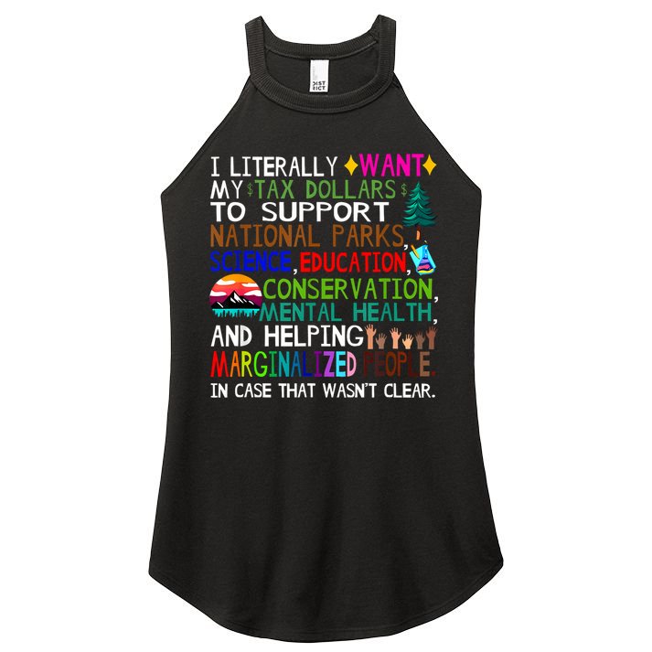 i literally want my tax dollars to go to national parks Women's Perfect Tri Rocker Tank