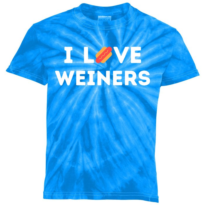 I Love Weiners Frank Sausage Bun Hotdogs Food Great Gift Kids Tie-Dye T-Shirt