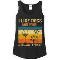 I Like Wine My Dog And Maybe 3 People  Wo Ladies Essential Tank