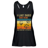 I Like Wine My Dog And Maybe 3 People  Wo Ladies Essential Flowy Tank