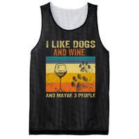 I Like Wine My Dog And Maybe 3 People  Wo Mesh Reversible Basketball Jersey Tank