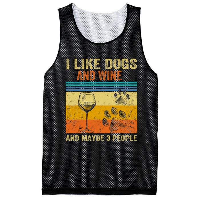 I Like Wine My Dog And Maybe 3 People  Wo Mesh Reversible Basketball Jersey Tank