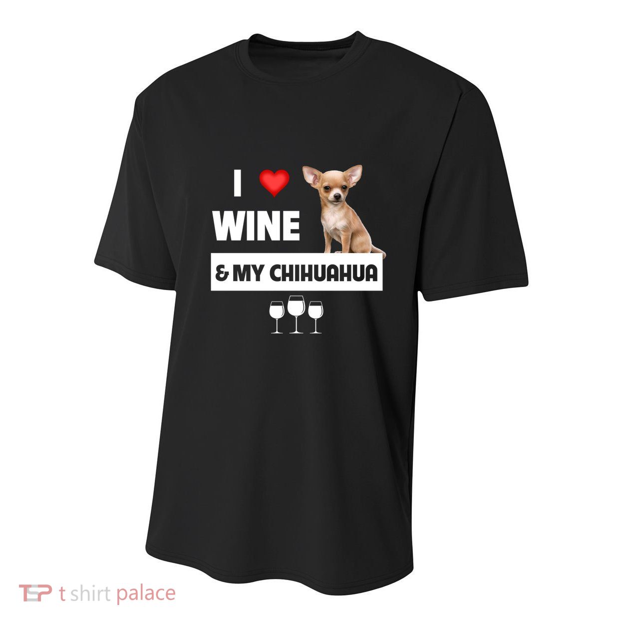 I Love Wine And My Chihuahua Mom Dad Dog Ing Pet Parent Funny Gift Youth Performance Sprint T-Shirt