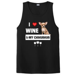 I Love Wine And My Chihuahua Mom Dad Dog Ing Pet Parent Funny Gift PosiCharge Competitor Tank