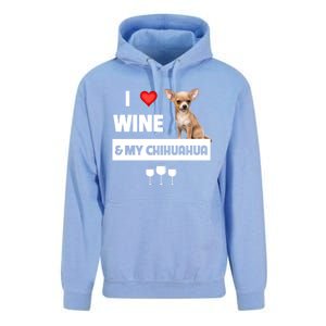 I Love Wine And My Chihuahua Mom Dad Dog Ing Pet Parent Funny Gift Unisex Surf Hoodie