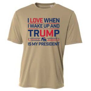 I Love When I Wake Up Trump President Usa Fans Liberal Tears Cooling Performance Crew T-Shirt