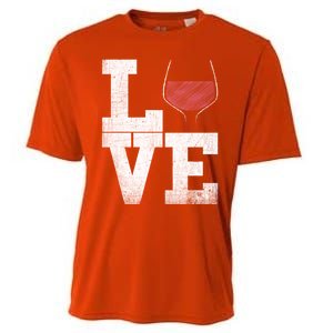 I Love Wine Red Wine Glass Heart Meaningful Gift Wine Er Distressed Funny Gift Cooling Performance Crew T-Shirt