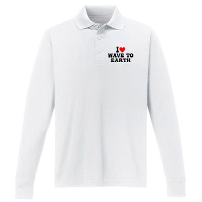 I Love Wave To Earth I Heart Wave To Earth Red Heart Performance Long Sleeve Polo