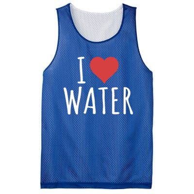 I Love Water Great Gift Mesh Reversible Basketball Jersey Tank