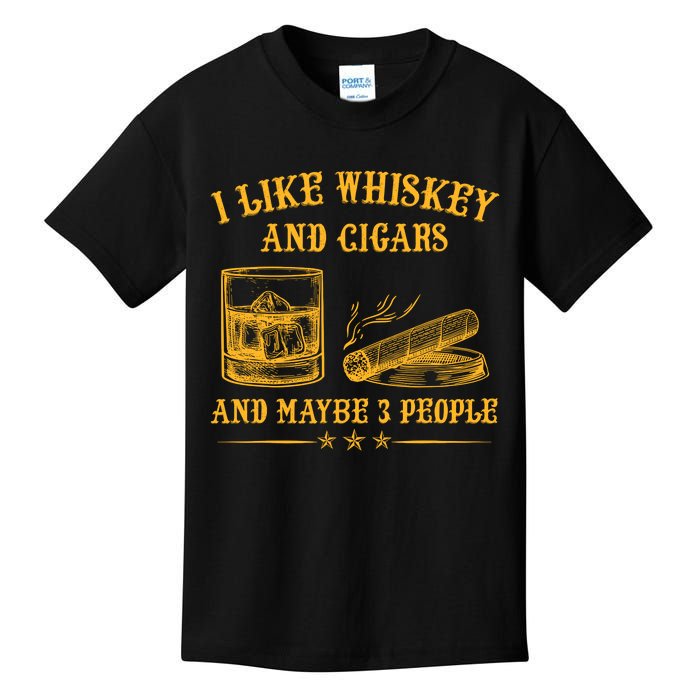 I Like Whiskey And Cigars And Maybe 3 People Vintage Kids T-Shirt