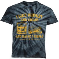 I Like Whiskey And Cigars And Maybe 3 People Vintage Kids Tie-Dye T-Shirt