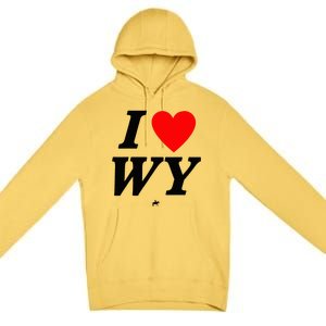 I Love Wyoming Premium Pullover Hoodie