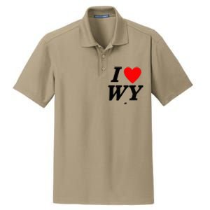 I Love Wyoming Dry Zone Grid Polo