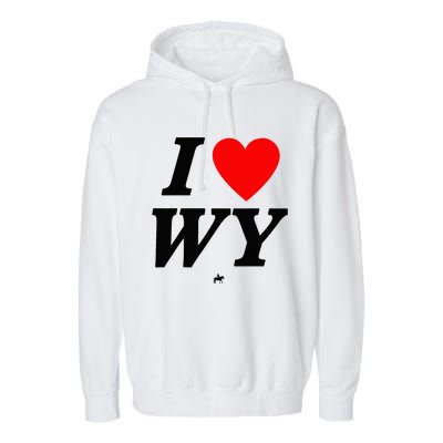 I Love Wyoming Garment-Dyed Fleece Hoodie