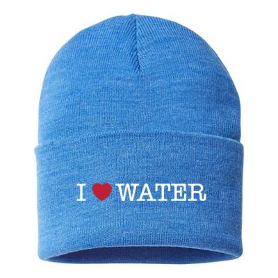 I Love Water Gift Sustainable Knit Beanie