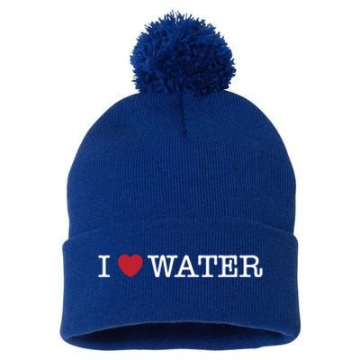 I Love Water Gift Pom Pom 12in Knit Beanie